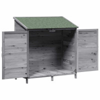 Produktbild för Trädgårdshus med tak Grå 106 x 56 x 113,5 cm Massivt Furu