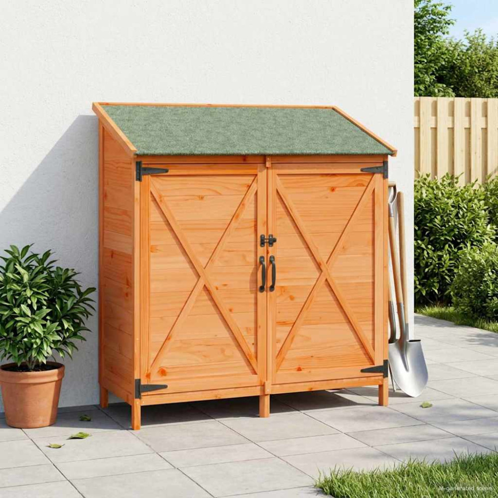 Produktbild för Trädgårdshus med tak Brun 106 x 56 x 113,5 cm Massivt Furu