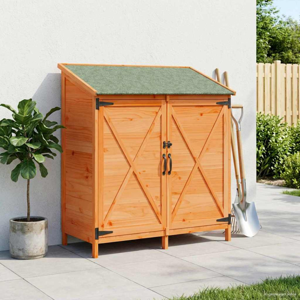 Produktbild för Trädgårdshus med tak Brun 106 x 56 x 113,5 cm Massivt Furu