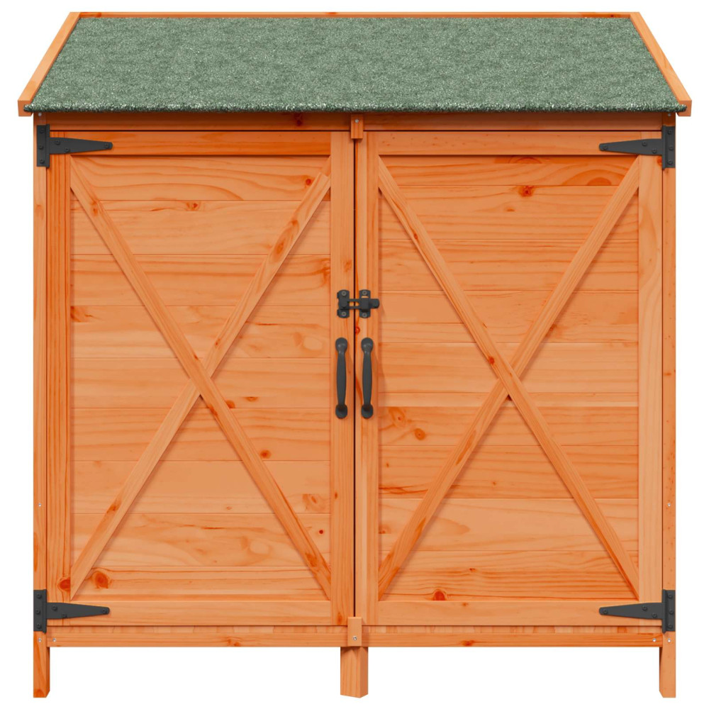 Produktbild för Trädgårdshus med tak Brun 106 x 56 x 113,5 cm Massivt Furu