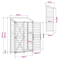Produktbild för Trädgårdshus med tak Vit 106 x 56 x 176,5 cm Massivt Furu