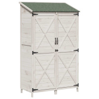 Produktbild för Trädgårdshus med tak Vit 106 x 56 x 176,5 cm Massivt Furu