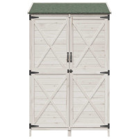 Produktbild för Trädgårdshus med tak Vit 106 x 56 x 176,5 cm Massivt Furu