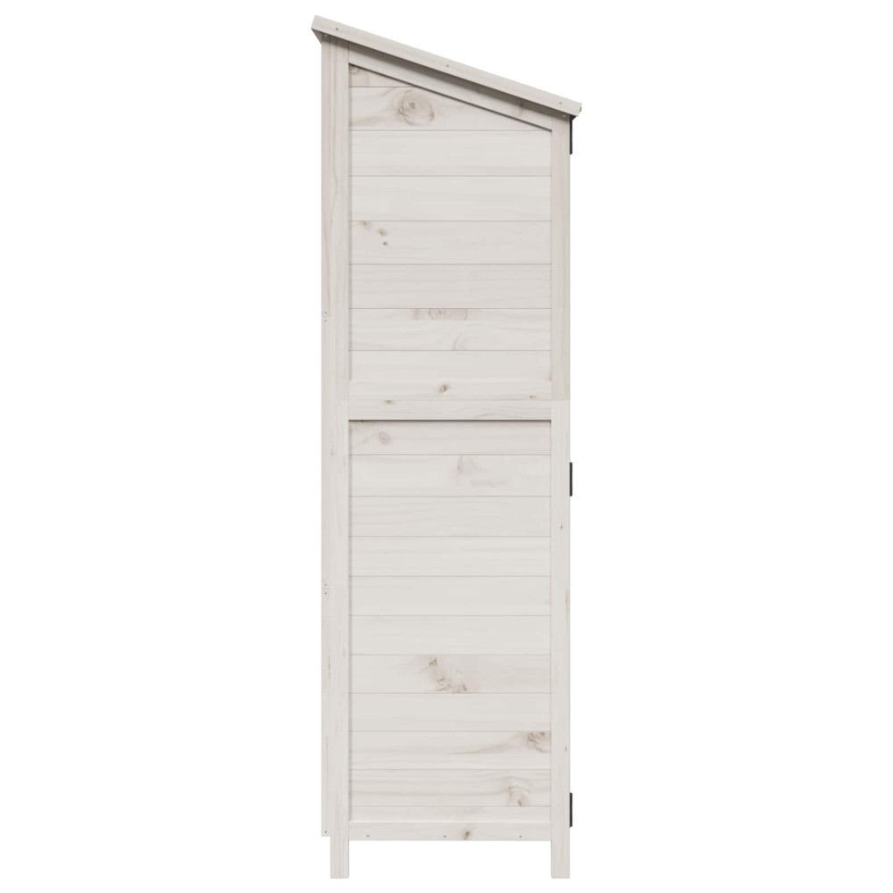 Produktbild för Trädgårdshus med tak Vit 106 x 56 x 176,5 cm Massivt Furu