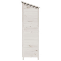 Produktbild för Trädgårdshus med tak Vit 106 x 56 x 176,5 cm Massivt Furu