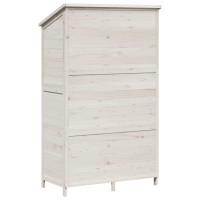 Produktbild för Trädgårdshus med tak Vit 106 x 56 x 176,5 cm Massivt Furu
