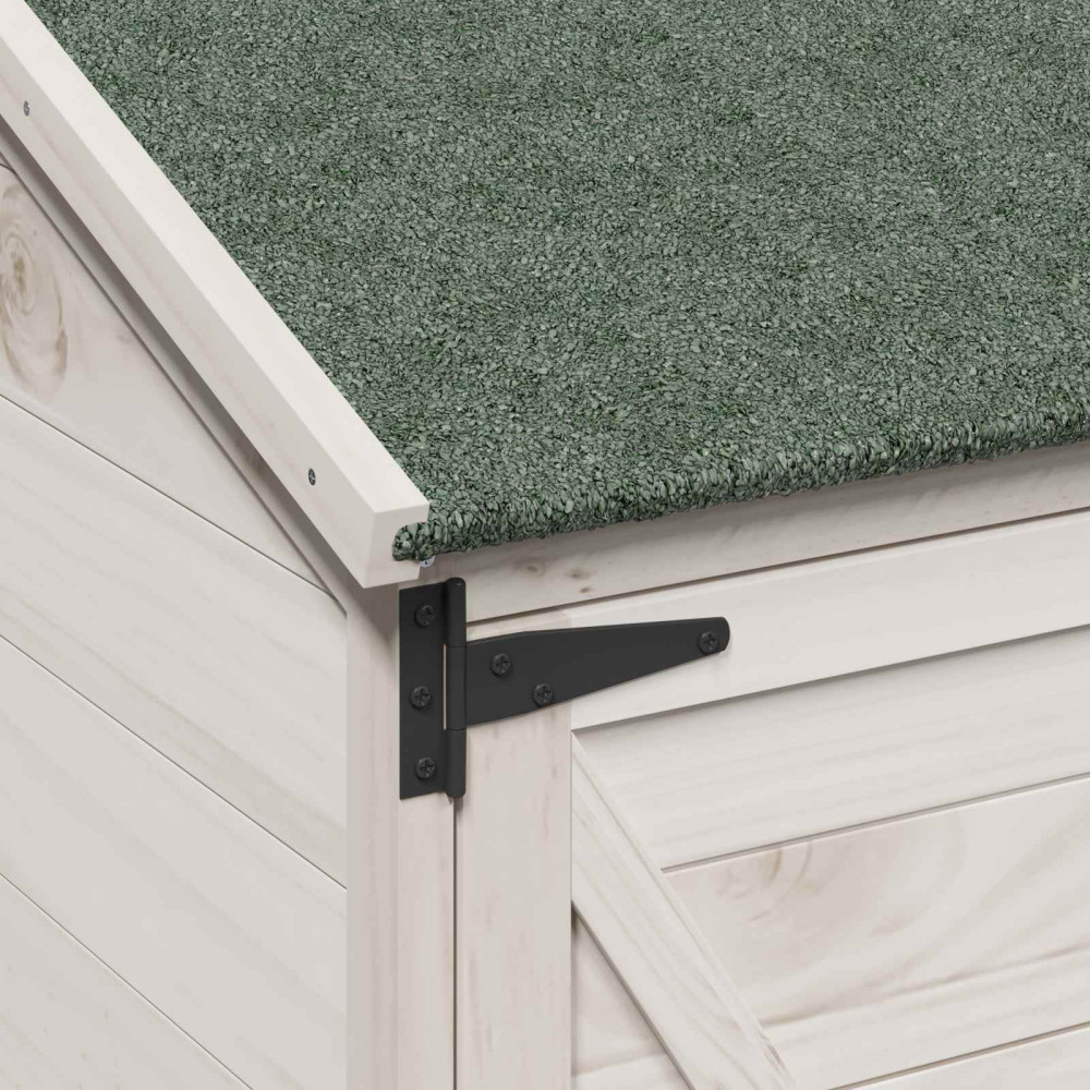 Produktbild för Trädgårdshus med tak Vit 106 x 56 x 176,5 cm Massivt Furu