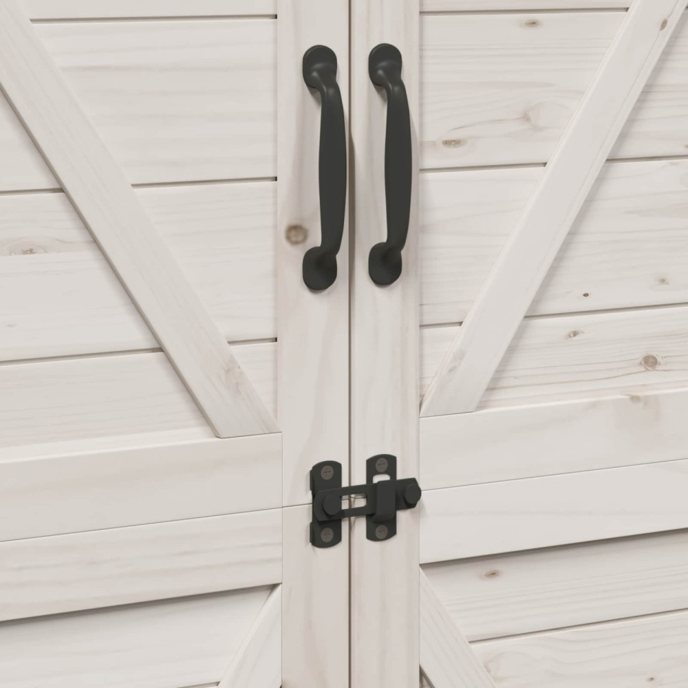 Produktbild för Trädgårdshus med tak Vit 106 x 56 x 176,5 cm Massivt Furu