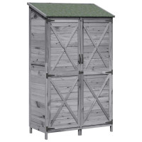 Produktbild för Trädgårdshus med tak Grå 106 x 56 x 176,5 cm Massivt Furu