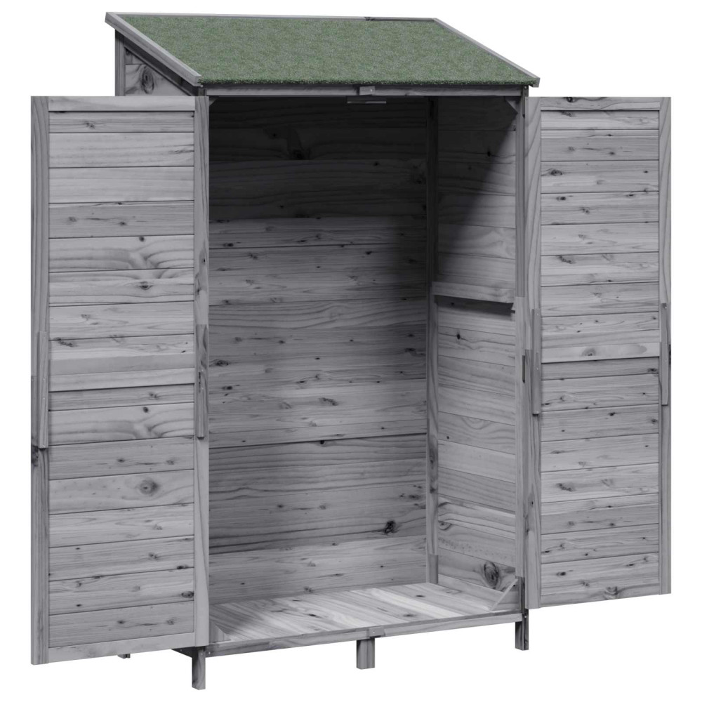 Produktbild för Trädgårdshus med tak Grå 106 x 56 x 176,5 cm Massivt Furu
