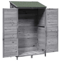 Produktbild för Trädgårdshus med tak Grå 106 x 56 x 176,5 cm Massivt Furu