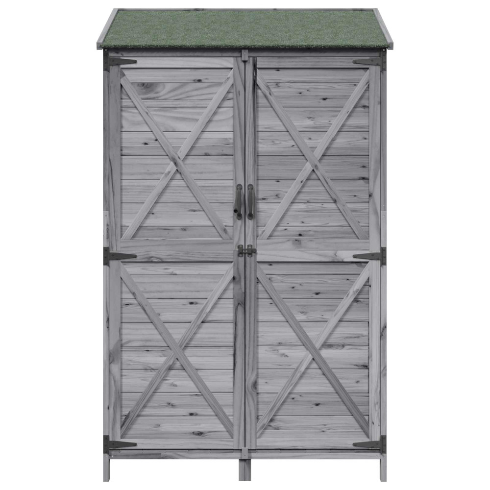 Produktbild för Trädgårdshus med tak Grå 106 x 56 x 176,5 cm Massivt Furu