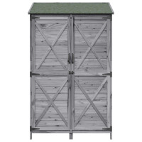 Produktbild för Trädgårdshus med tak Grå 106 x 56 x 176,5 cm Massivt Furu