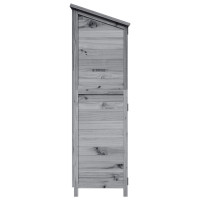 Produktbild för Trädgårdshus med tak Grå 106 x 56 x 176,5 cm Massivt Furu