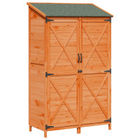 Produktbild för Trädgårdshus med tak Brun 106 x 56 x 176,5 cm Massivt Furu