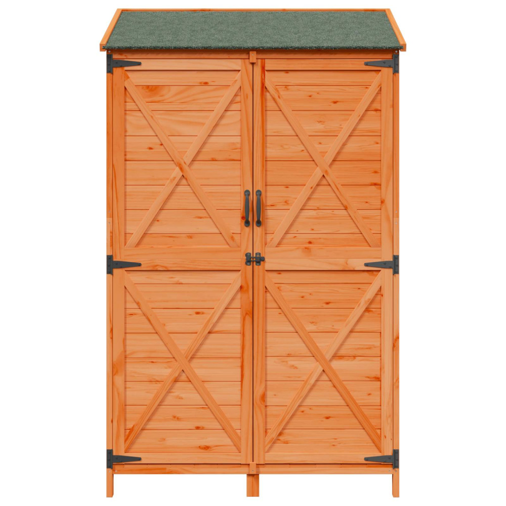 Produktbild för Trädgårdshus med tak Brun 106 x 56 x 176,5 cm Massivt Furu