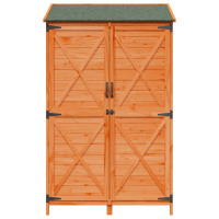 Produktbild för Trädgårdshus med tak Brun 106 x 56 x 176,5 cm Massivt Furu