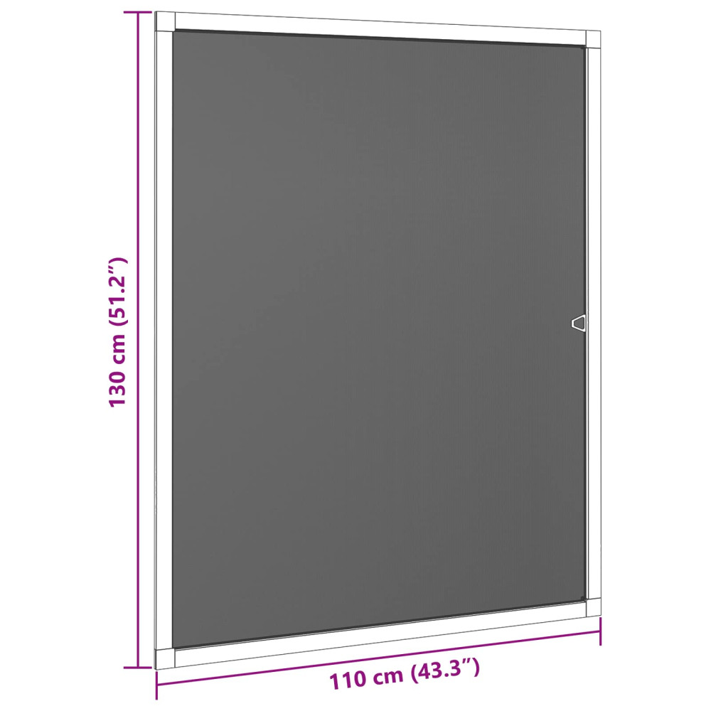 Produktbild för Myggnät för fönster Brun 110 x 130 cm Aluminium och Glasfiber