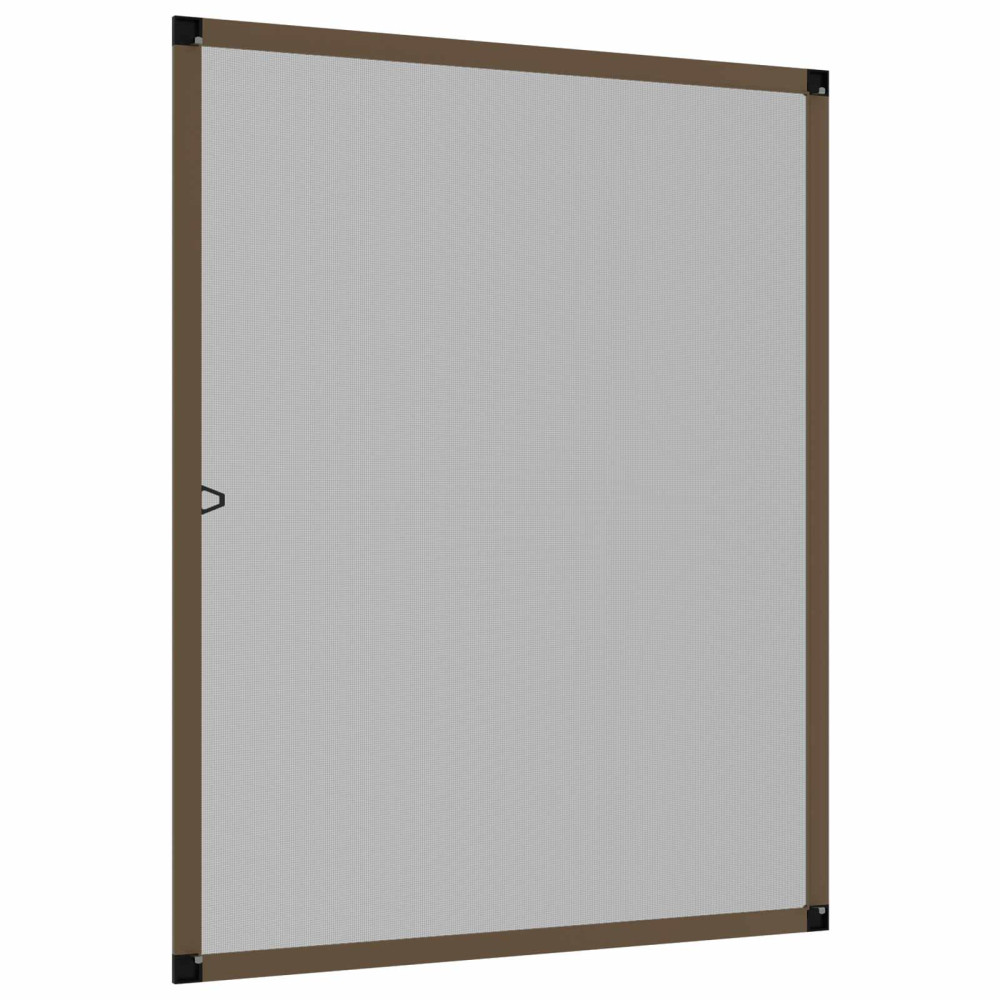 Produktbild för Myggnät för fönster Brun 130 x 150 cm Aluminium och Glasfiber