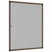 Produktbild för Myggnät för fönster Brun 130 x 150 cm Aluminium och Glasfiber