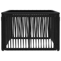 Produktbild för Trädgårdsbord Svart 55 x 55 x 37 cm PE Rattan och Glas