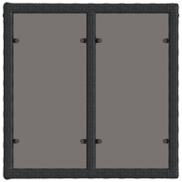 Produktbild för Trädgårdsbord Svart 55 x 55 x 37 cm PE Rattan och Glas