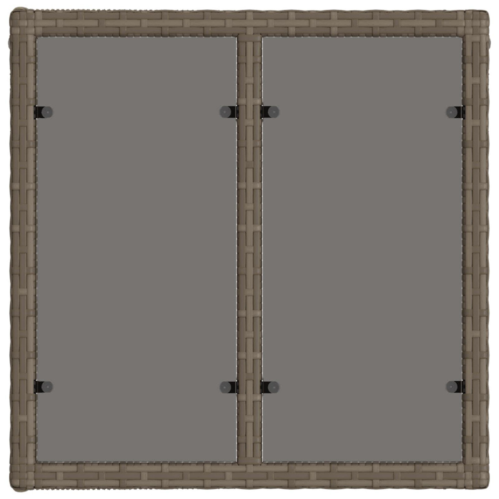 Produktbild för Trädgårdsbord Grå och svart 55 x 55 x 37 cm PE Rattan och Glas