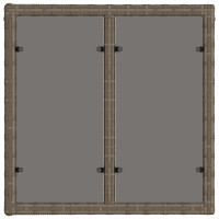 Produktbild för Trädgårdsbord Grå och svart 55 x 55 x 37 cm PE Rattan och Glas