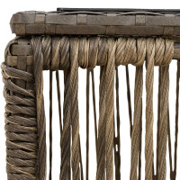 Produktbild för Trädgårdsbord Grå och svart 55 x 55 x 37 cm PE Rattan och Glas