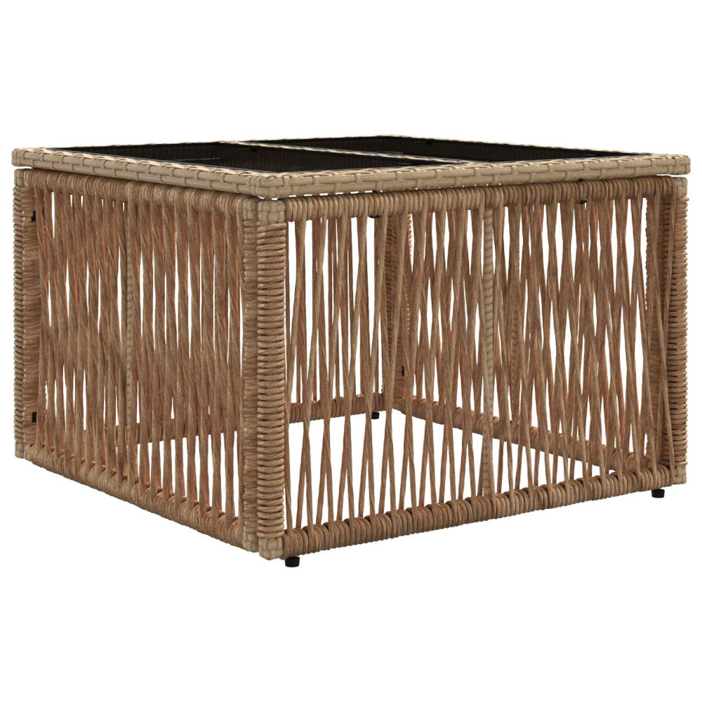 Produktbild för Trädgårdsbord Beige och svart 55 x 55 x 37 cm
