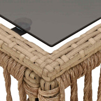 Produktbild för Trädgårdsbord Beige och svart 55 x 55 x 37 cm
