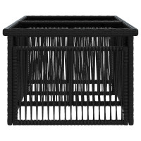 Produktbild för Trädgårdsbord Svart 100 x 55 x 37 cm PE Rattan och Glas