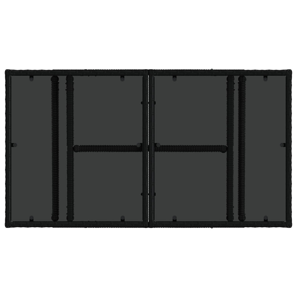Produktbild för Trädgårdsbord Svart 100 x 55 x 37 cm PE Rattan och Glas