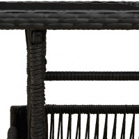 Produktbild för Trädgårdsbord Svart 100 x 55 x 37 cm PE Rattan och Glas