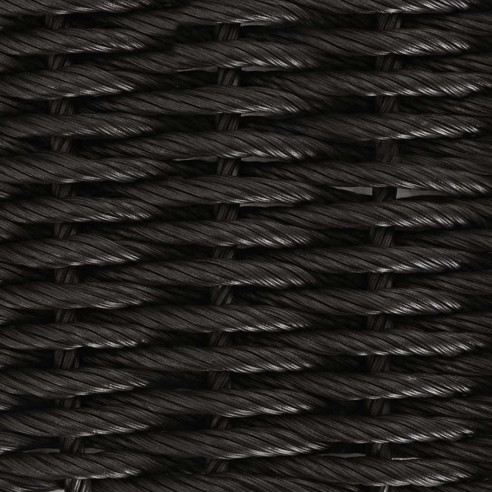 Produktbild för Trädgårdsbord Svart 100 x 55 x 37 cm PE Rattan och Glas