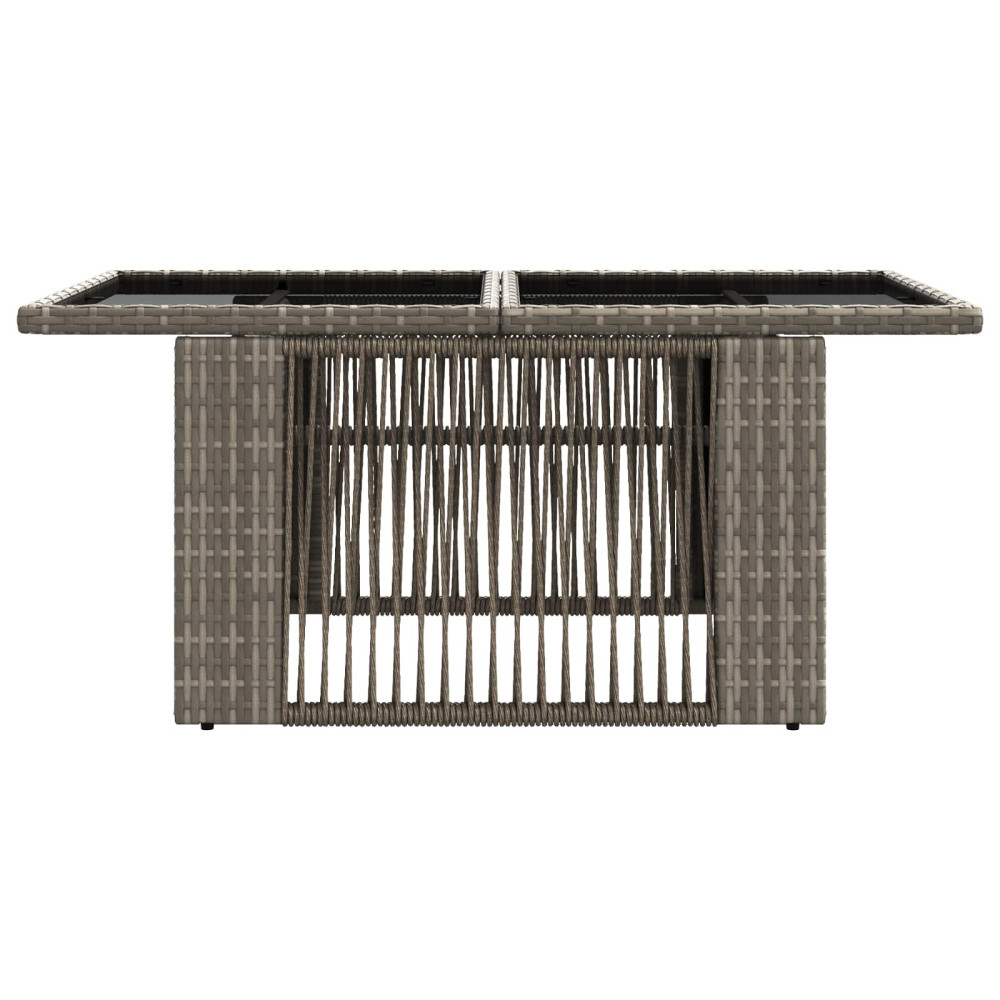 Produktbild för Trädgårdsbord Grå 100 x 55 x 37 cm PE Rattan och Glas