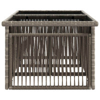Produktbild för Trädgårdsbord Grå 100 x 55 x 37 cm PE Rattan och Glas