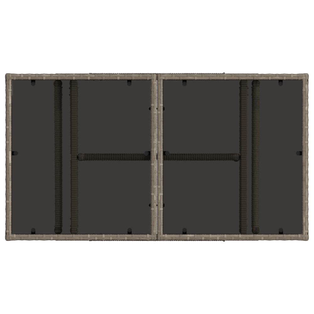 Produktbild för Trädgårdsbord Grå 100 x 55 x 37 cm PE Rattan och Glas
