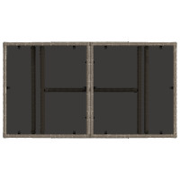 Produktbild för Trädgårdsbord Grå 100 x 55 x 37 cm PE Rattan och Glas