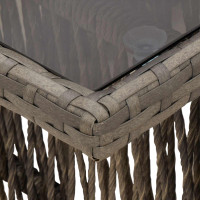 Produktbild för Trädgårdsbord Grå 100 x 55 x 37 cm PE Rattan och Glas