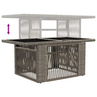 Produktbild för Trädgårdsbord Grå 100 x 55 x 37 cm PE Rattan och Glas