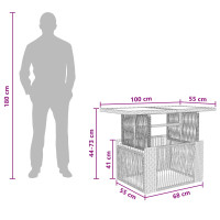 Produktbild för Trädgårdsbord Beige 100 x 55 x 37 cm PE Rattan och Glas