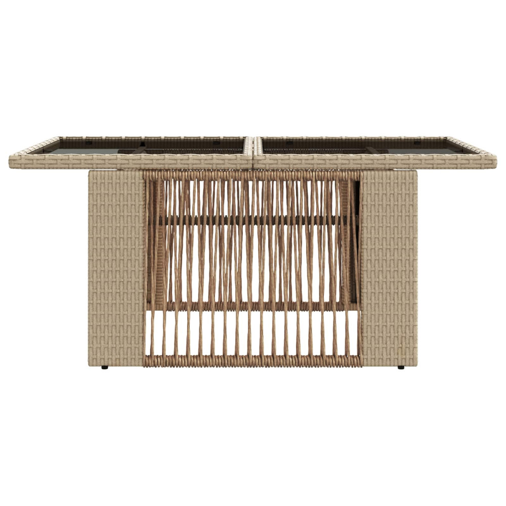 Produktbild för Trädgårdsbord Beige 100 x 55 x 37 cm PE Rattan och Glas