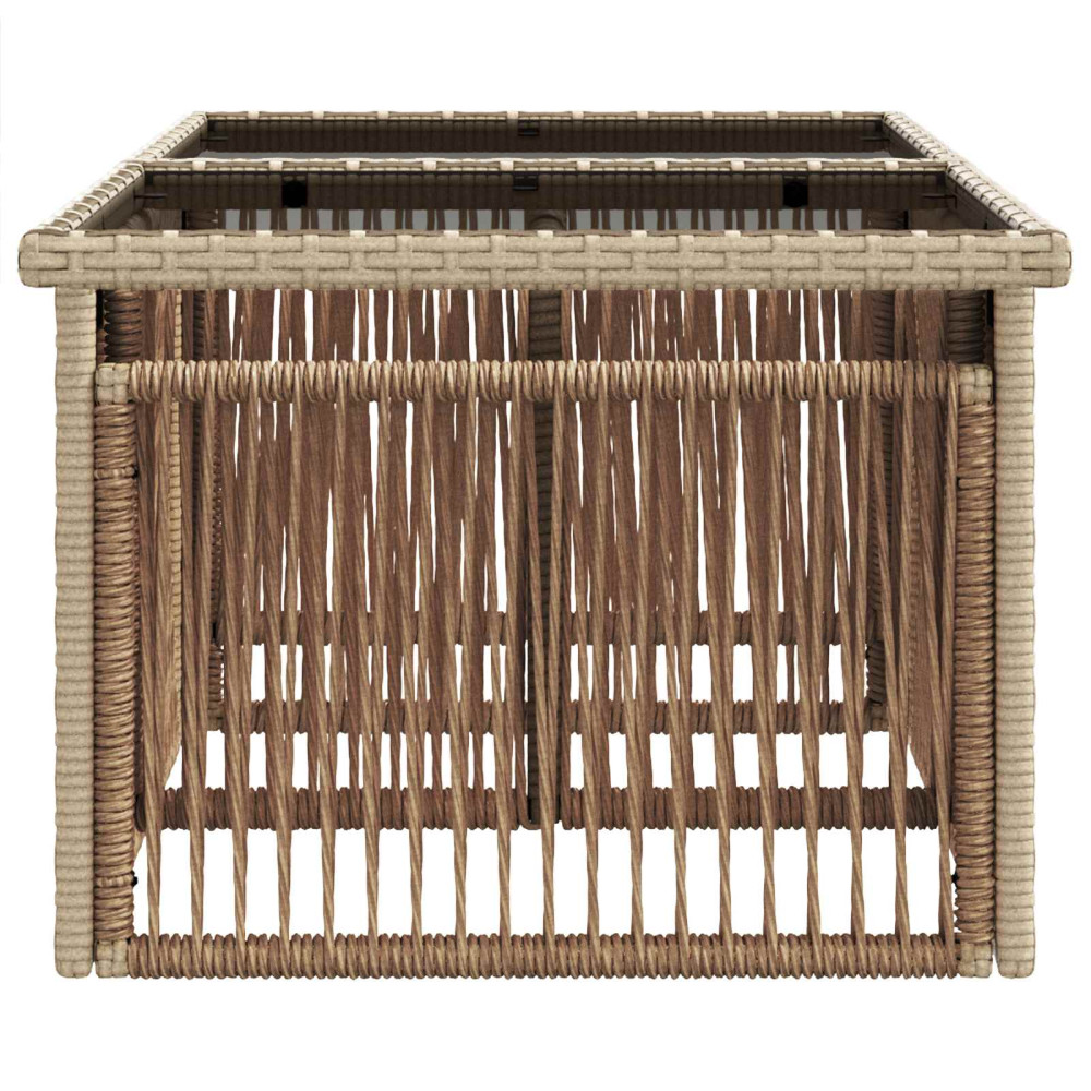 Produktbild för Trädgårdsbord Beige 100 x 55 x 37 cm PE Rattan och Glas