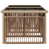 Produktbild för Trädgårdsbord Beige 100 x 55 x 37 cm PE Rattan och Glas