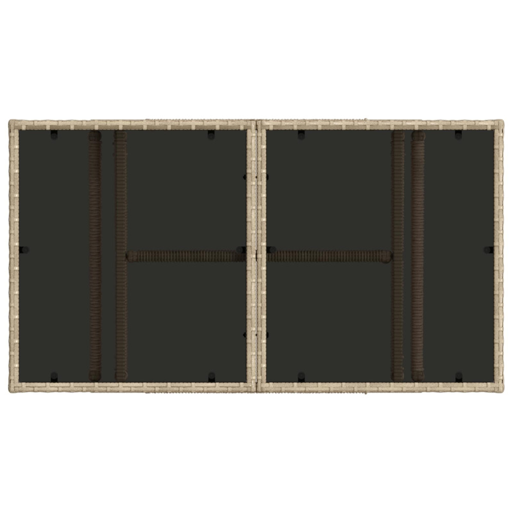 Produktbild för Trädgårdsbord Beige 100 x 55 x 37 cm PE Rattan och Glas