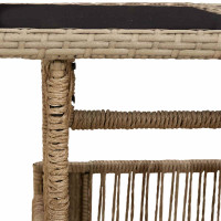 Produktbild för Trädgårdsbord Beige 100 x 55 x 37 cm PE Rattan och Glas