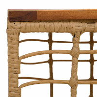 Produktbild för Trädgårdsbord Naturlig 55 x 55 x 37 cm PE Rattan och Glas