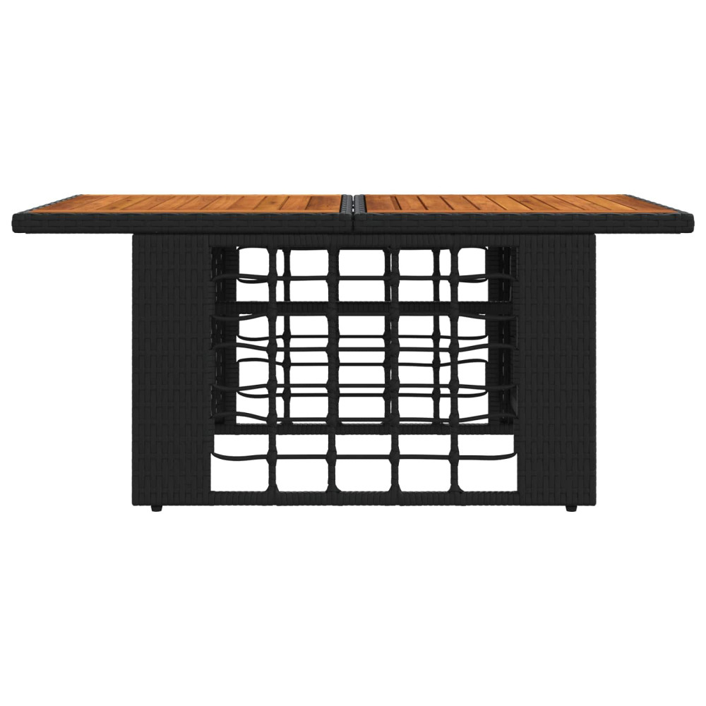 Produktbild för Trädgårdsbord Svart och naturlig 100 x 55 x 37 cm