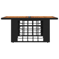 Produktbild för Trädgårdsbord Svart och naturlig 100 x 55 x 37 cm